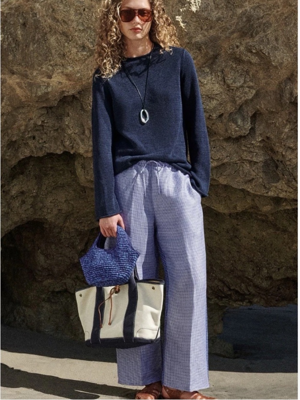 J. Crew Luna Pant In Gingham Linen Blend X-Small Sold Out Donni
